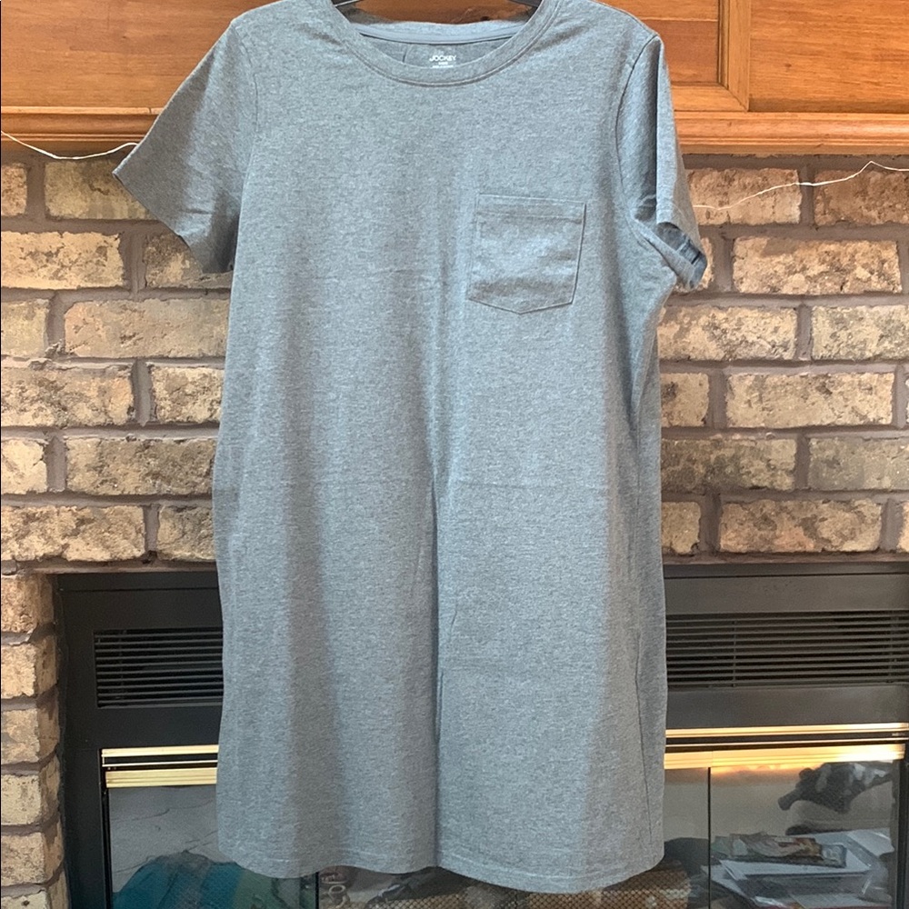 Grey Pocket T-Shirt Dress jockey size large bnwt!!!
